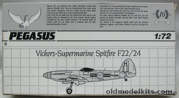 Pegasus 1/72 Supermarine Spitfire F22/24, 1020 plastic model kit